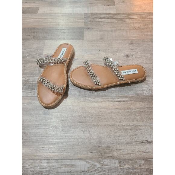 Steve Madden size 8.5 women's Zendaya silver espadrille style sandals - Picture 1 of 9